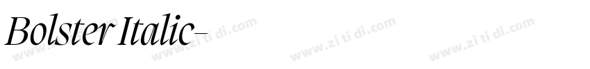 Bolster Italic字体转换